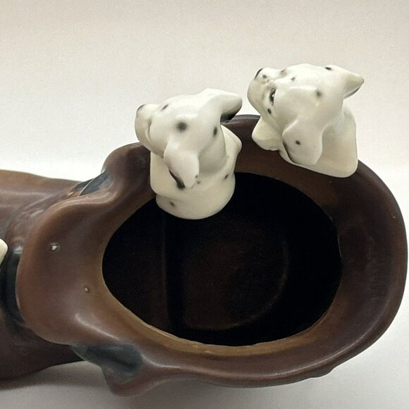 Vtg Lipper and Mann Porcelian Playful Dalmatian‎ Puppy/Dog  in Boot Firehouse - Picture 6 of 13